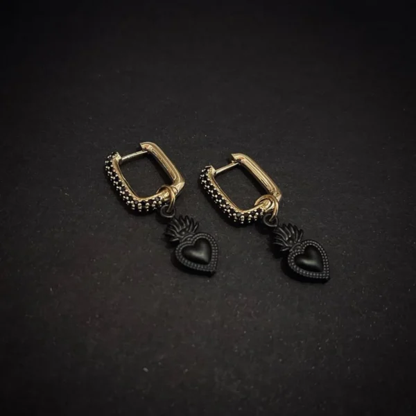 Orecchini Nightfall con zirconi neri gold