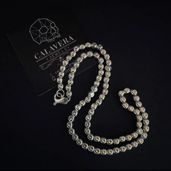 Collana girocollo con granelli in argento 925