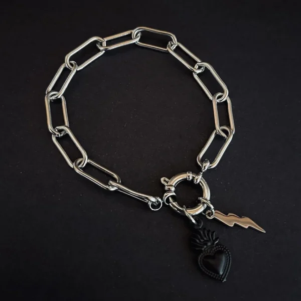 Bracciale fulmine e cuore