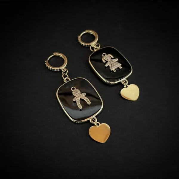 Orecchini Bebè Boy & Girl gold con zirconi bianchi