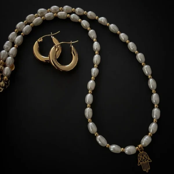 Collana girocollo Le perle di fiume gold