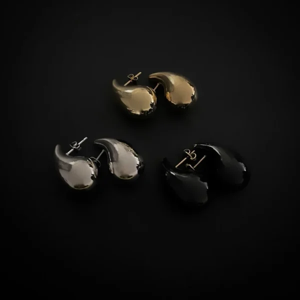 Orecchini goccia silver, gold, black